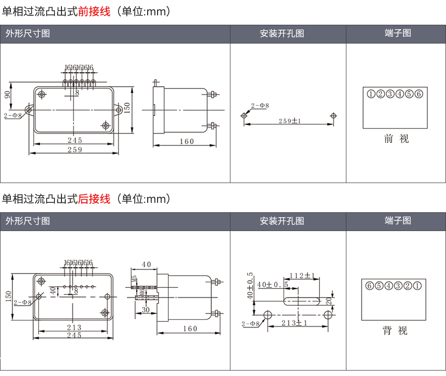 JSL-14凸出式固定安裝結(jié)構(gòu)外形尺寸