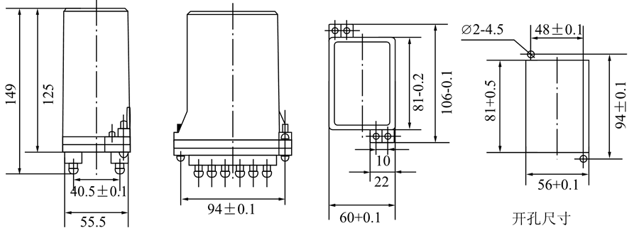 DZJ-11外形尺寸及開(kāi)孔尺寸圖