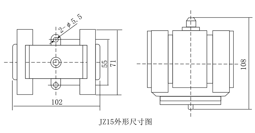 JZ15-80外形及開(kāi)孔尺寸圖