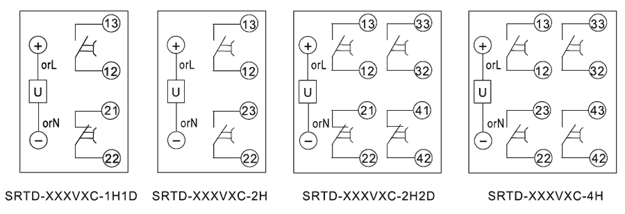 SRTD-110VDC-2H2D內(nèi)部接線圖