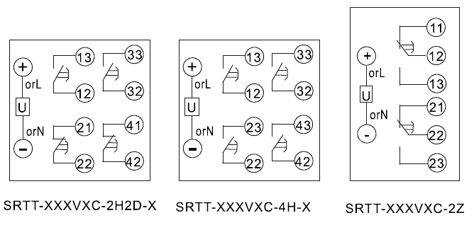 SRTT-220VAC-4H-C內(nèi)部接線圖