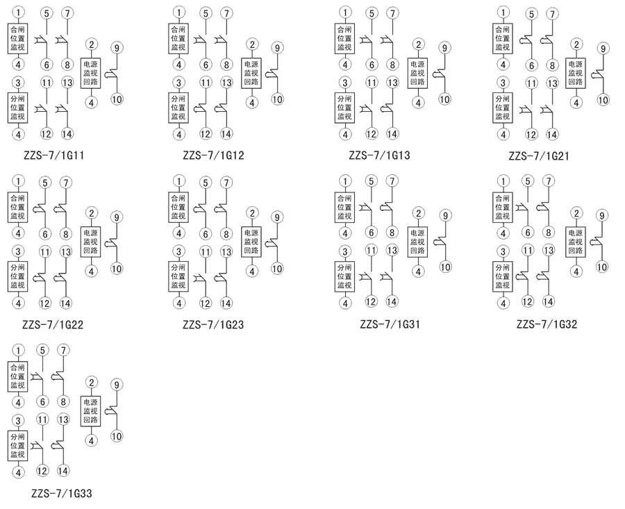 ZZS-7/1G11內(nèi)部接線圖